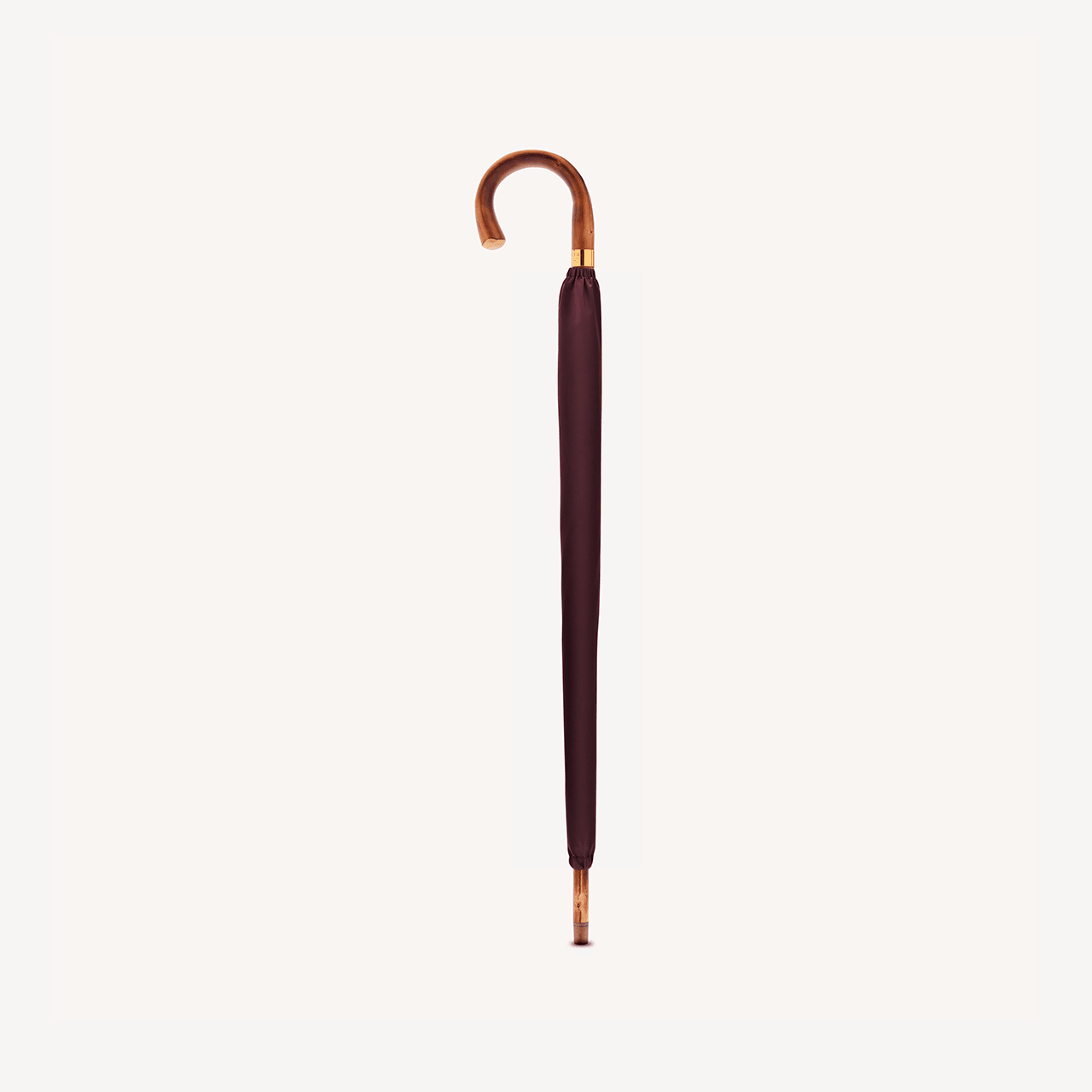 Polished Chestnut Umbrella for Men - Burgundy - Swaine Group Ltd