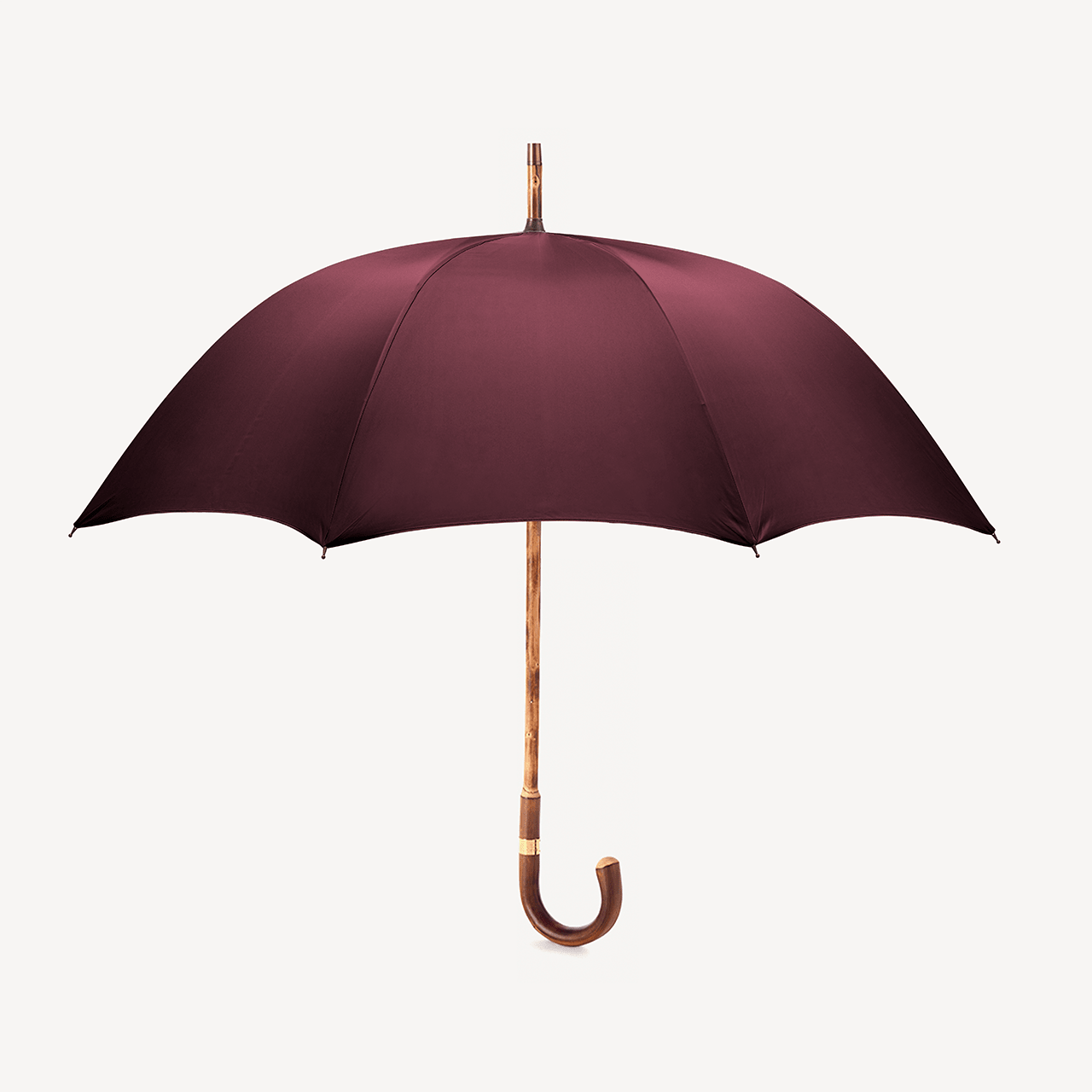 Polished Chestnut Umbrella for Men - Burgundy - Swaine Group Ltd