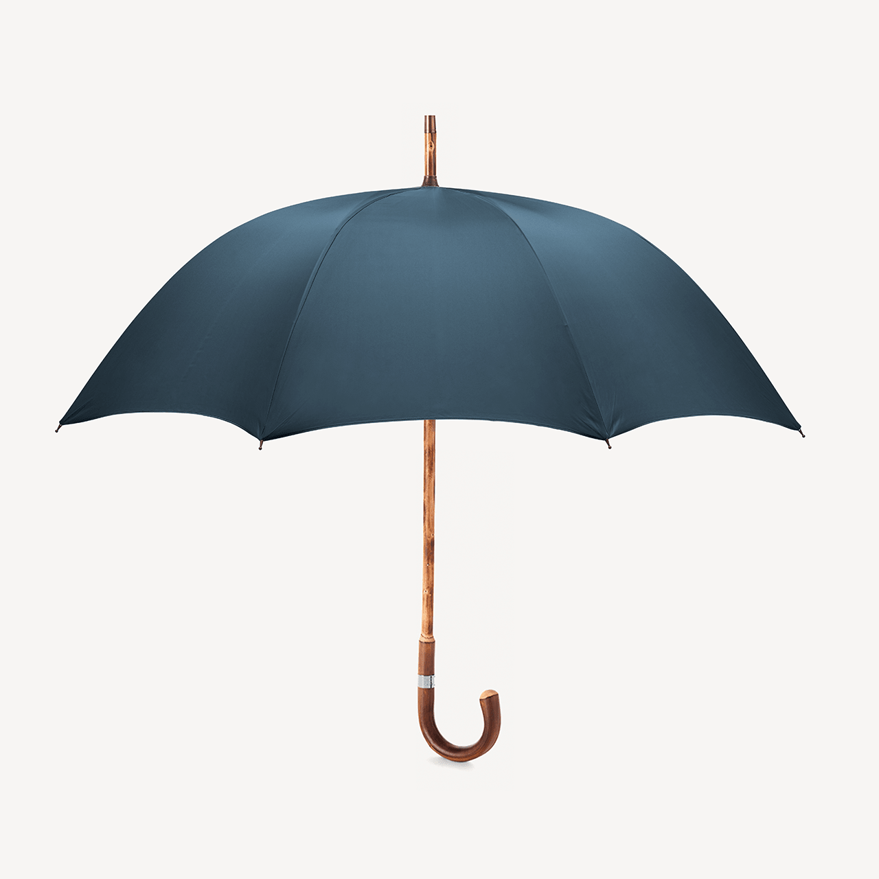 Polished Chestnut Umbrella for Men - French Navy - Swaine Group Ltd