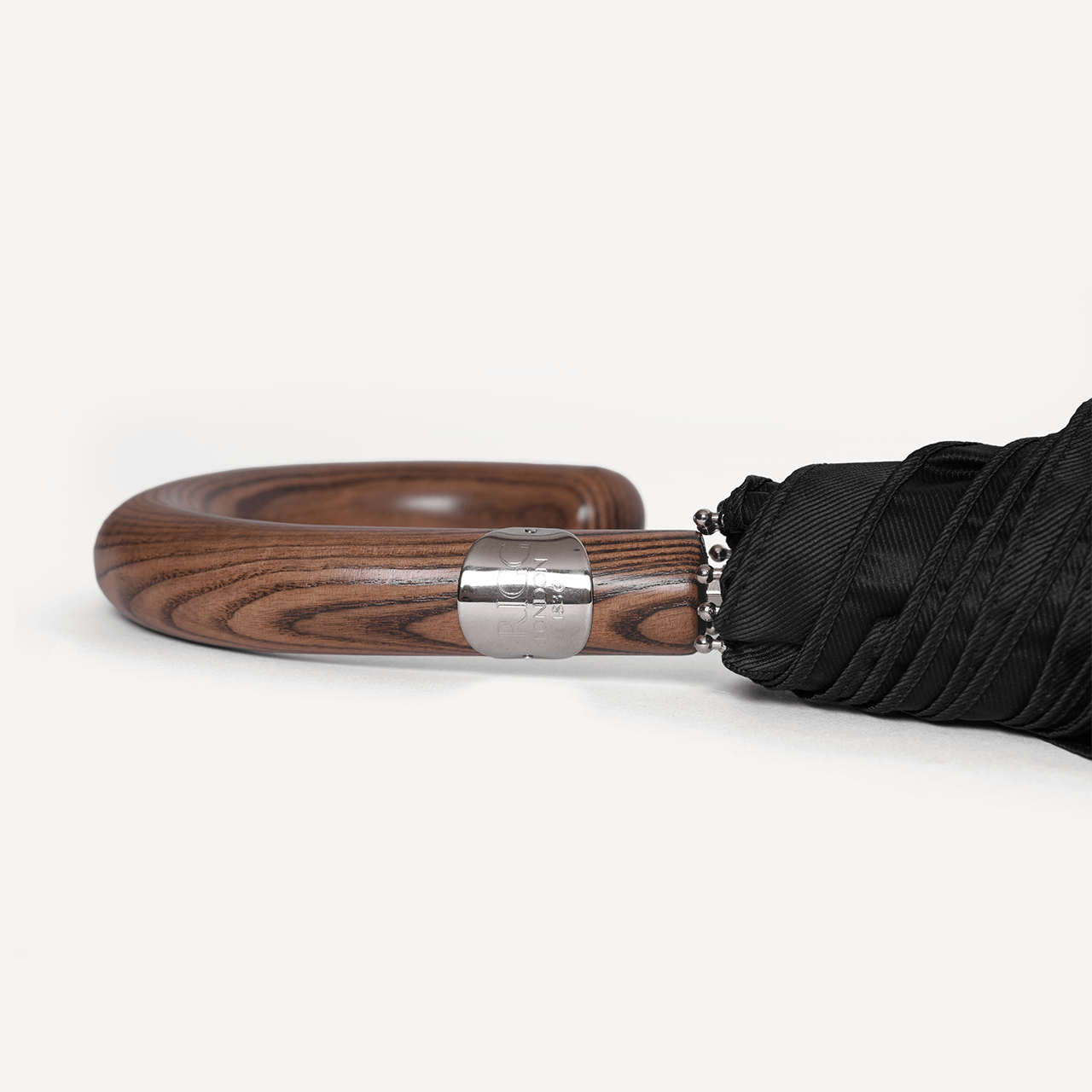 Collapsible Umbrella with Beechwood Handle - Black - Swaine Group Ltd