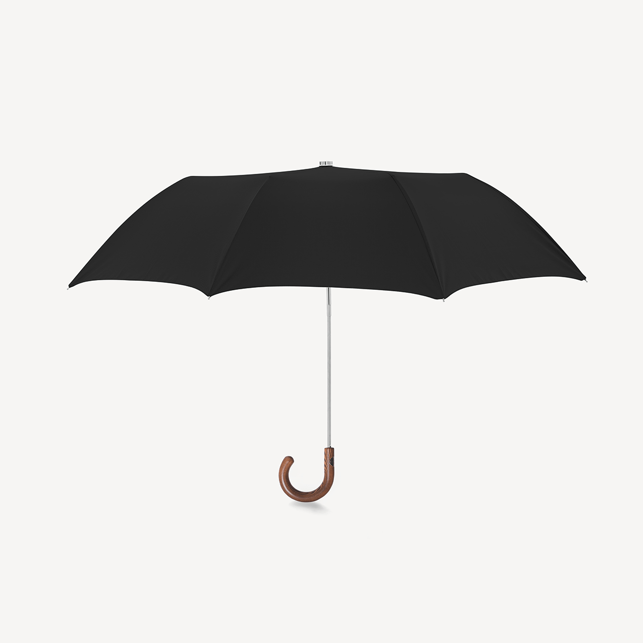 Collapsible Umbrella with Beechwood Handle - Black - Swaine Group Ltd