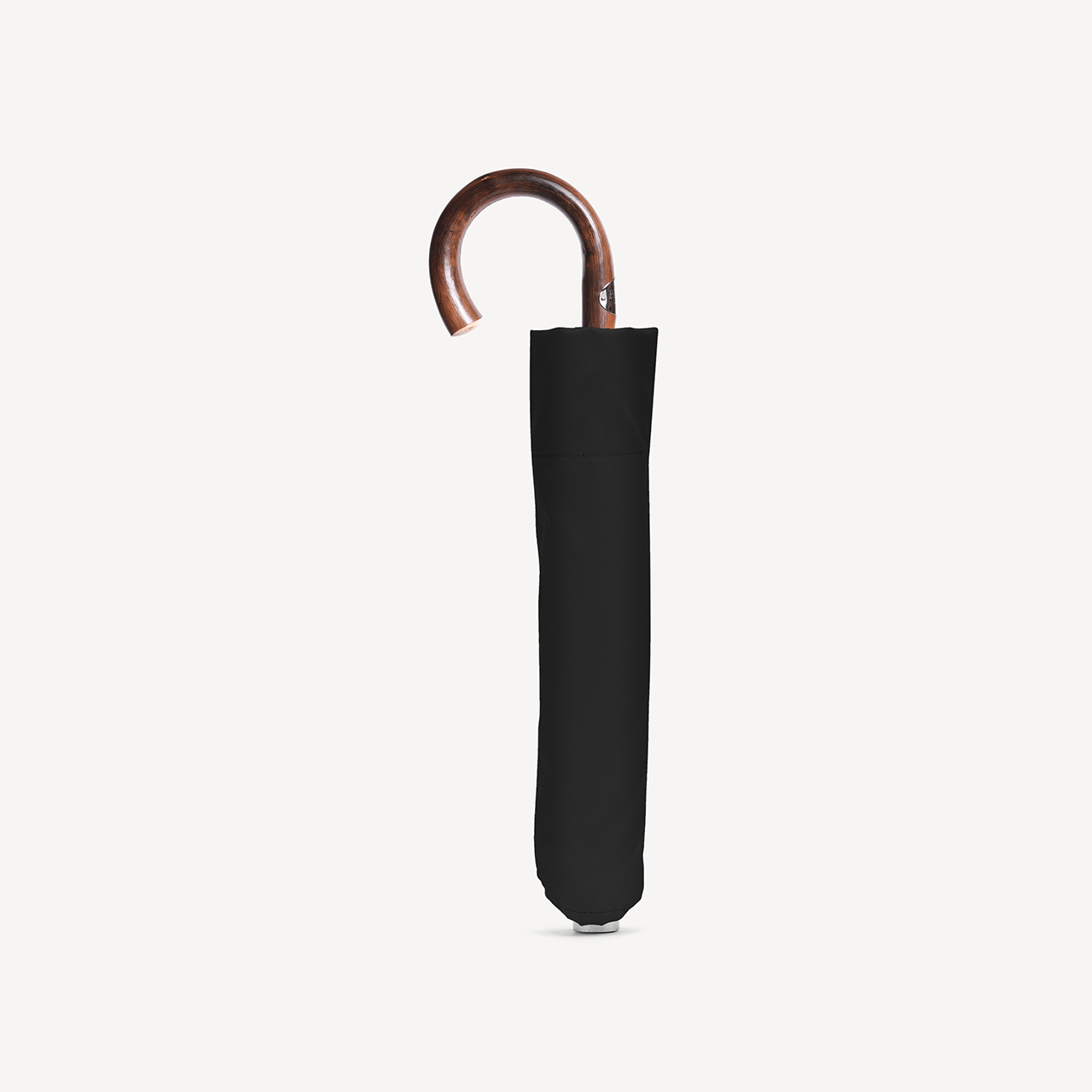 Collapsible Umbrella with Chestnut Handle - Black - Swaine Group Ltd