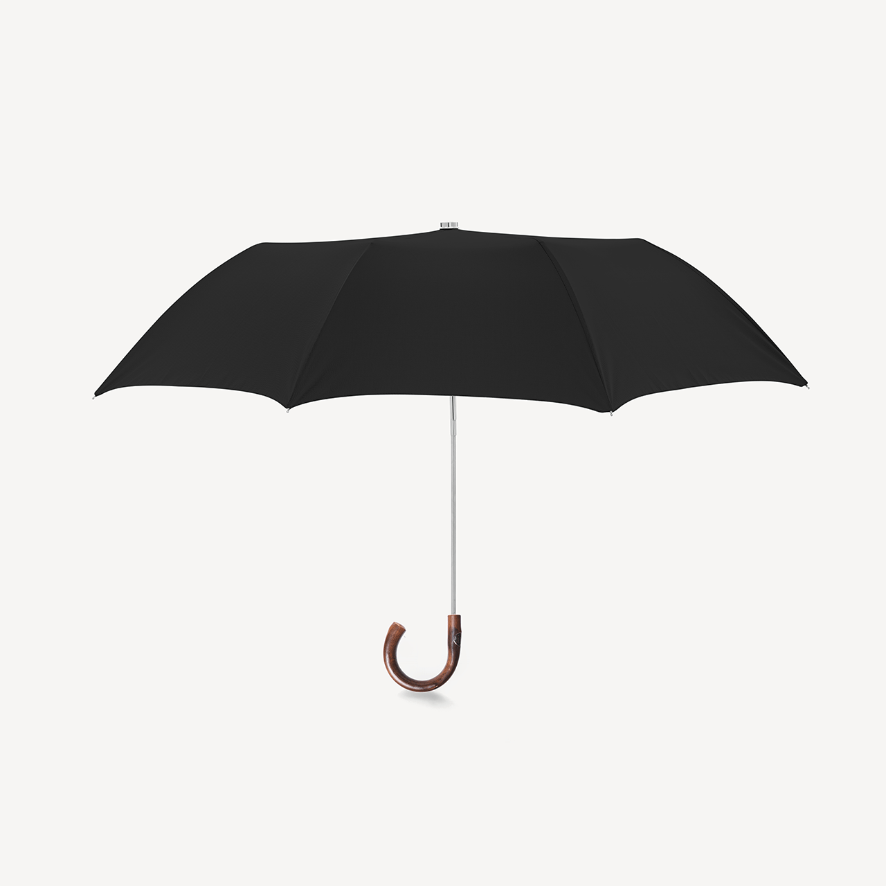 Collapsible Umbrella with Chestnut Handle - Black - Swaine Group Ltd