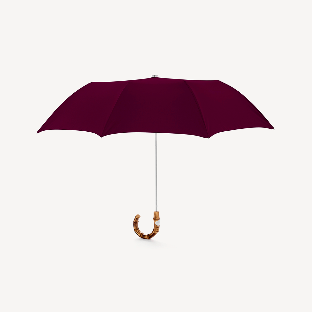 Collapsible Umbrella with Whangee Handle - Wine - Swaine Group Ltd