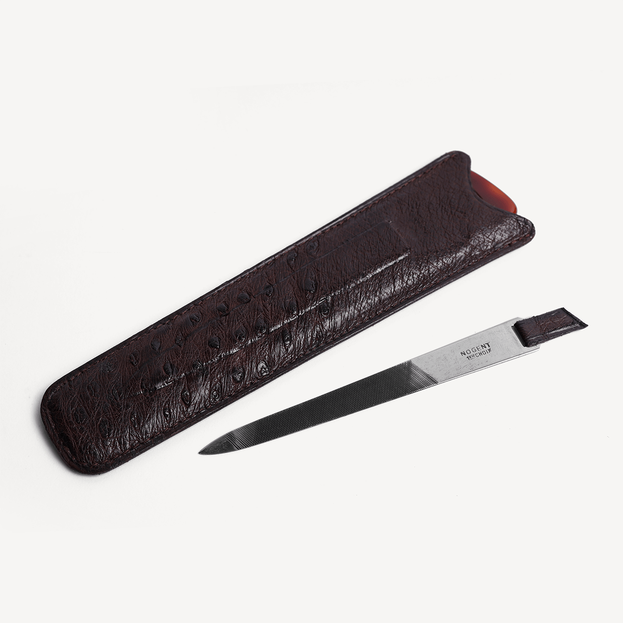 Ostrich Comb Holder - Dark Brown - Swaine Group Ltd