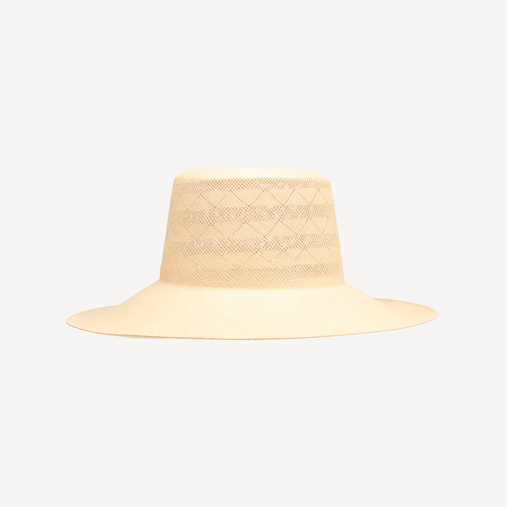 Wide Lace Brim Panama - Natural Straw