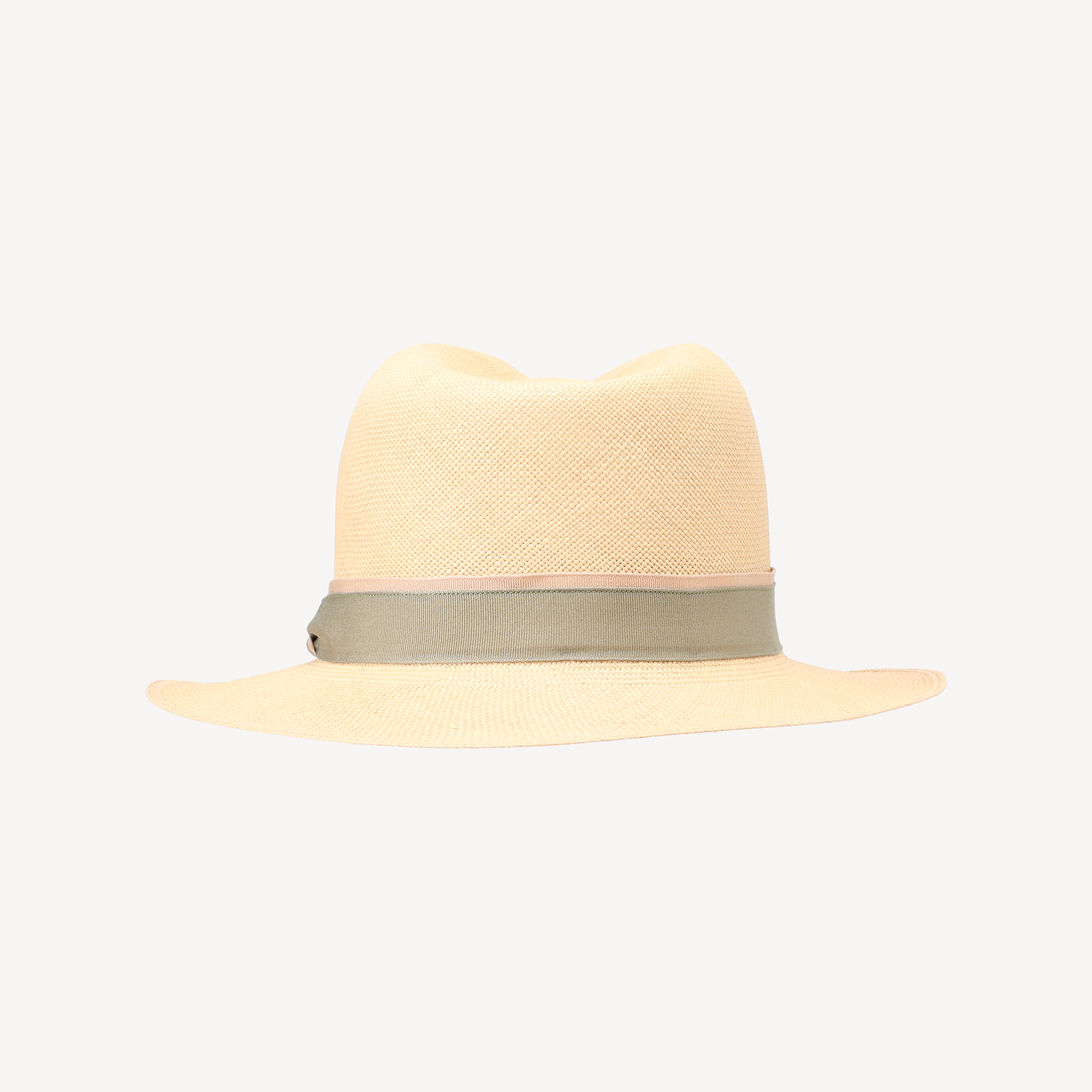 Toquilla Straw Teardrop Panama - Sage/Nude