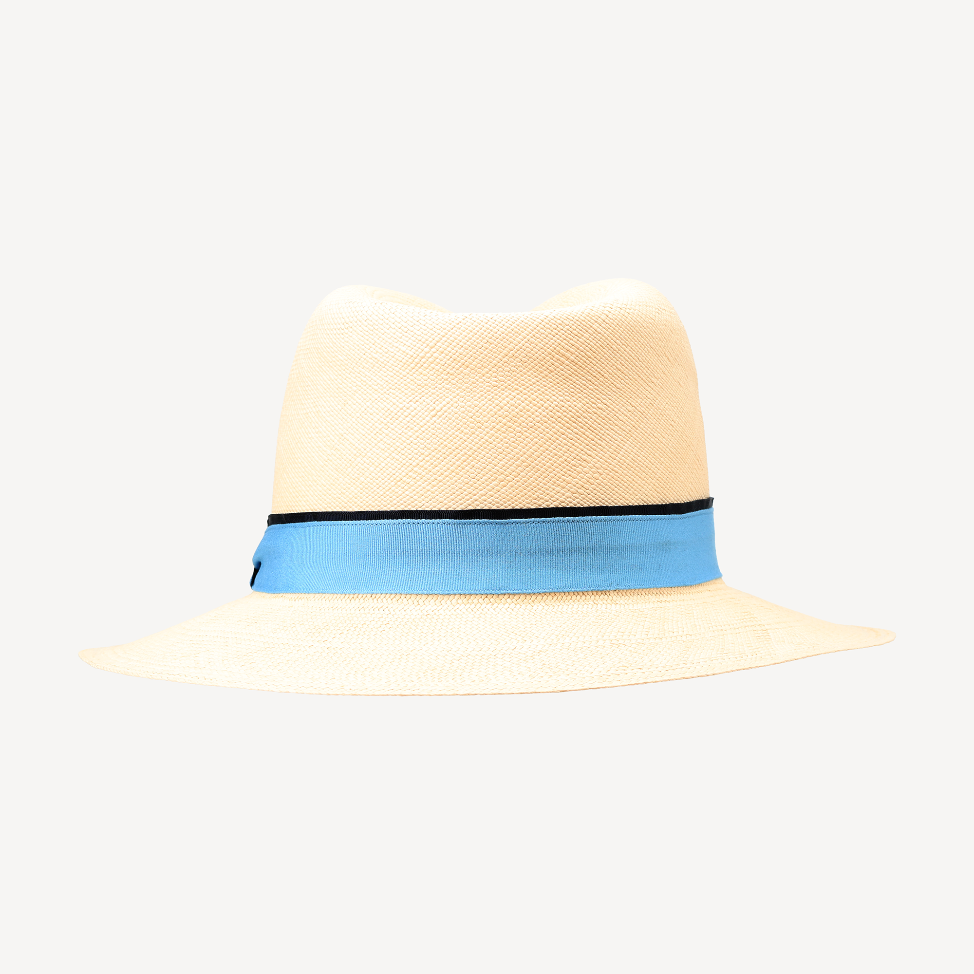 Toquilla Straw Teardrop Panama - Cornflower/Navy