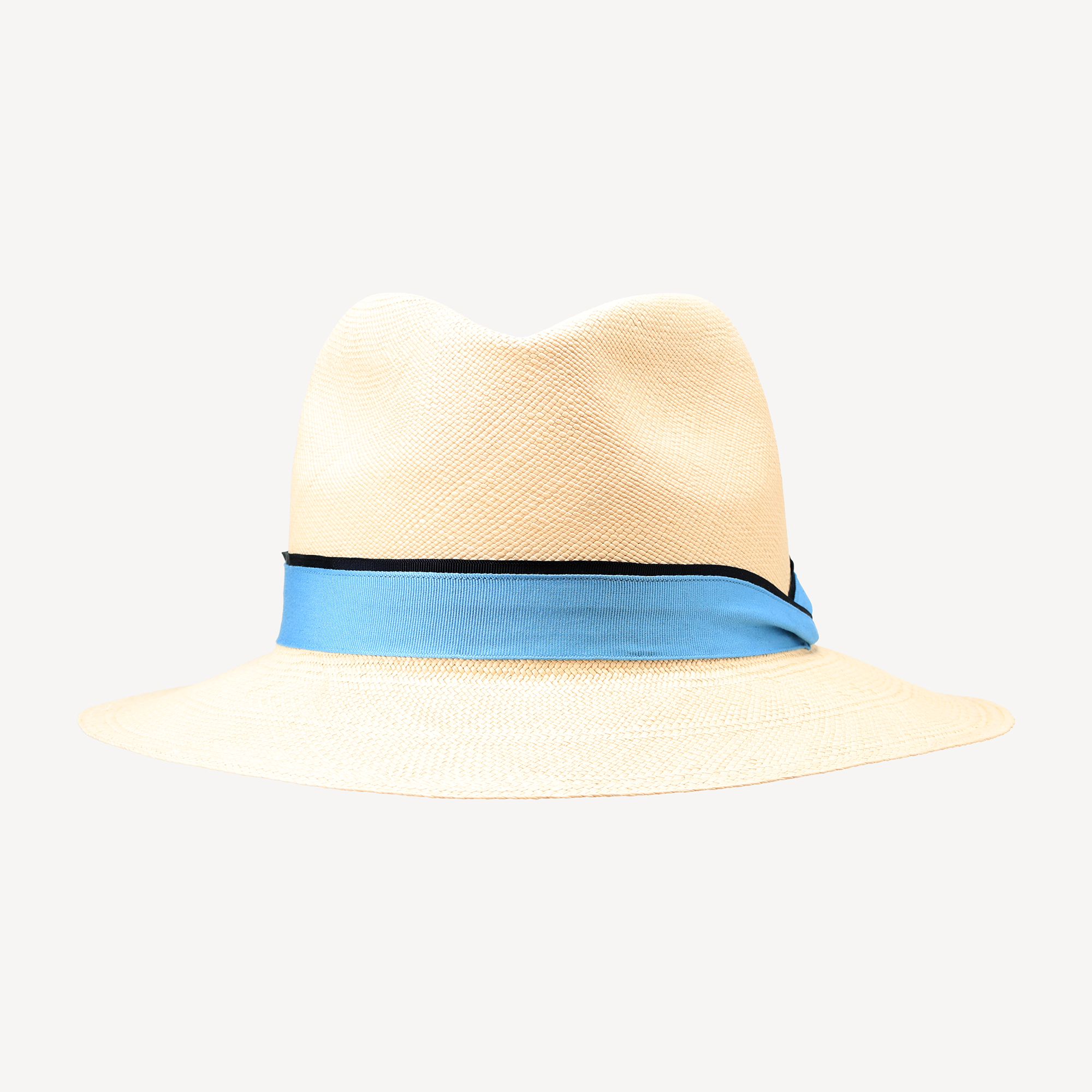 Toquilla Straw Teardrop Panama - Cornflower/Navy
