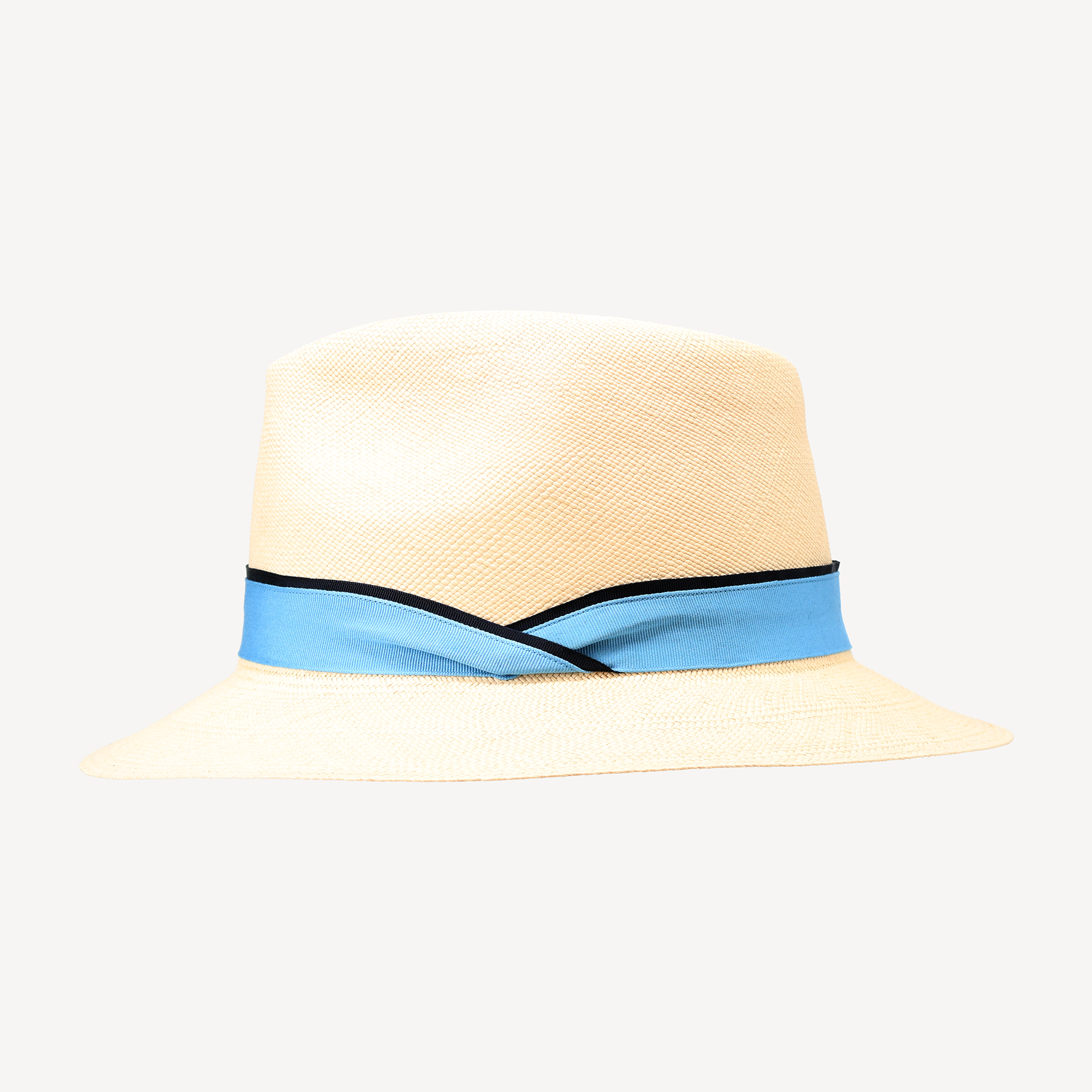 Toquilla Straw Teardrop Panama - Cornflower/Navy