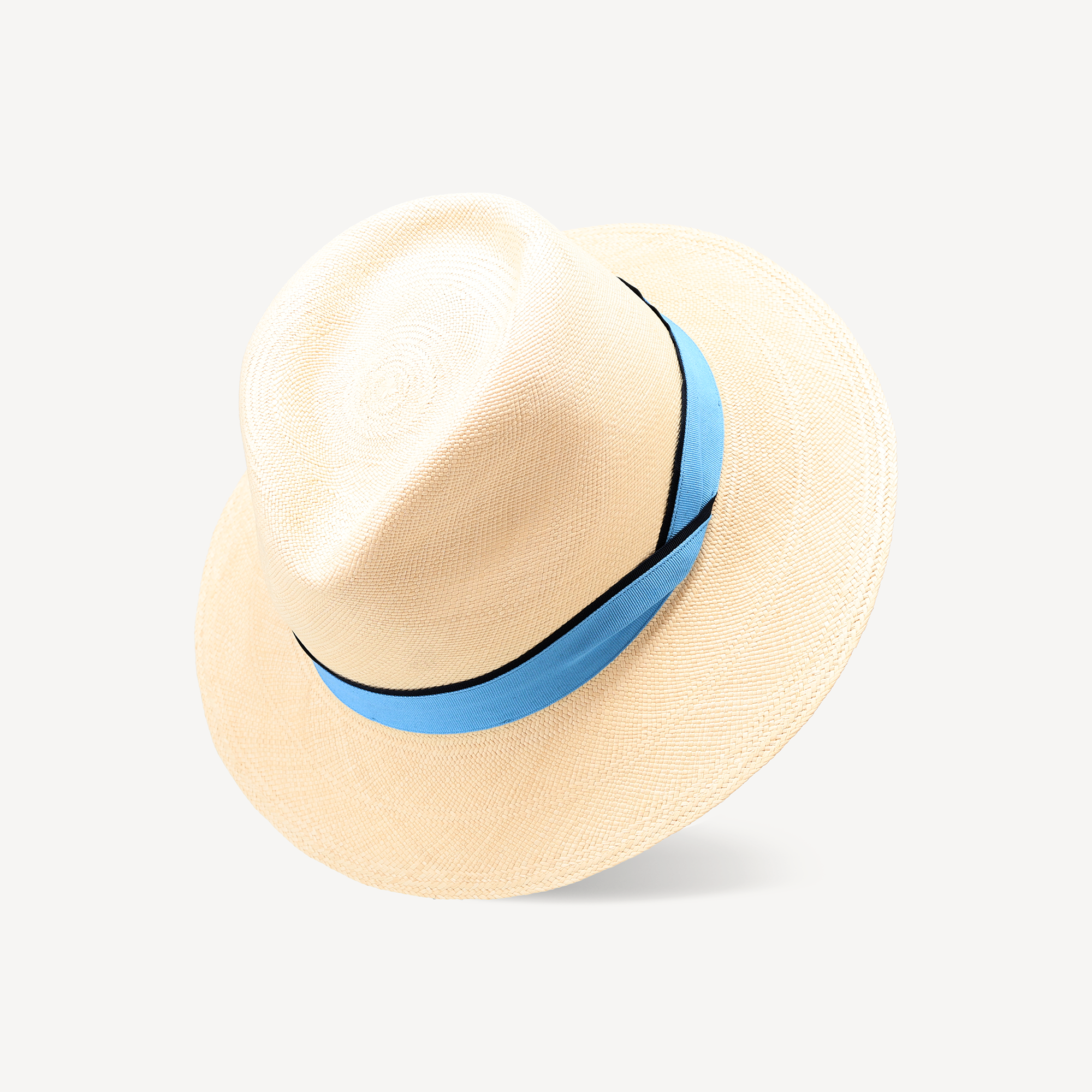 Toquilla Straw Teardrop Panama - Cornflower/Navy