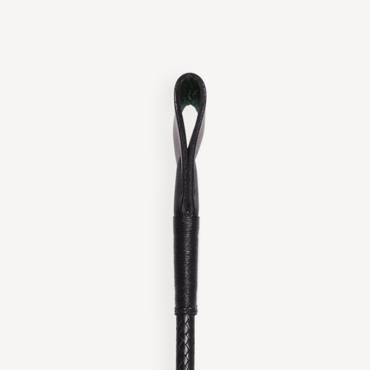 18" Jumping Leather Whip - Black & Jaguar Green - Swaine