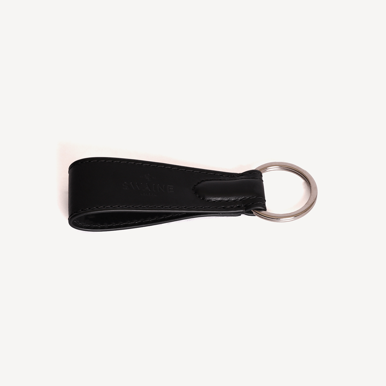 Swaine Keyring - Black with Silver Embossing - Swaine