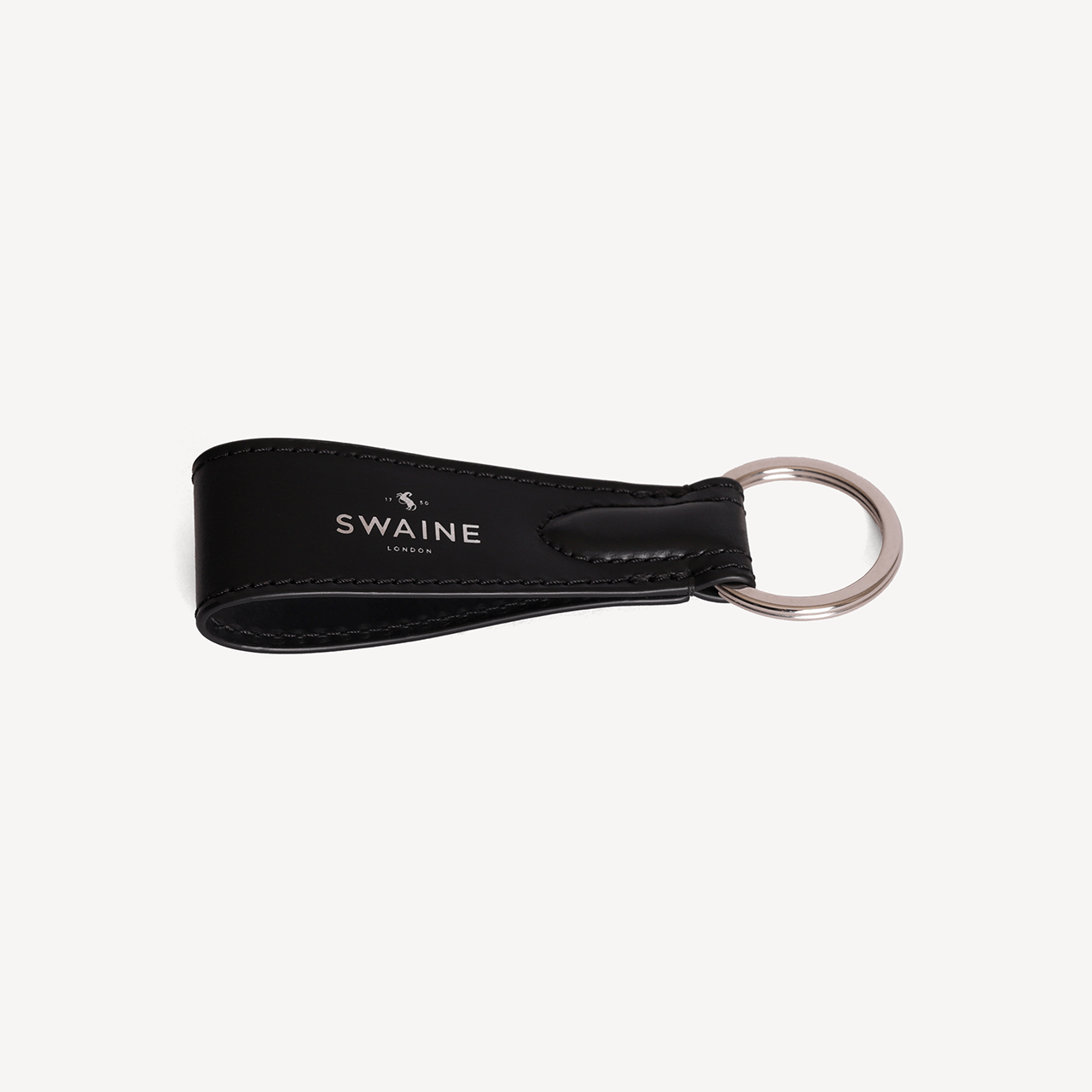 Swaine Keyring - Black with Silver Embossing - Swaine