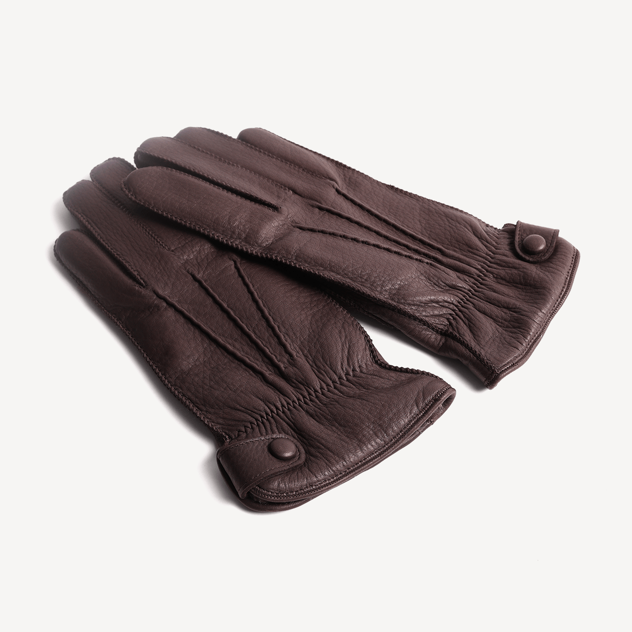 Men's Leather Nappa Gloves - Dark Brown - Swaine Group Ltd
