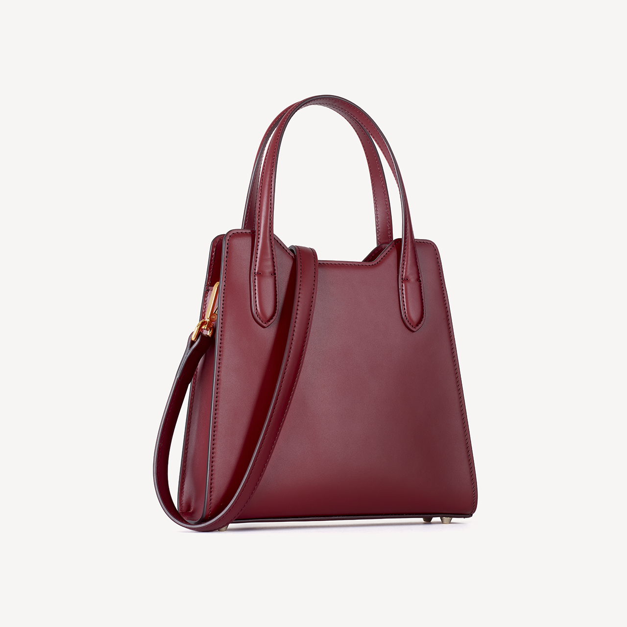 Mini Swaine Tote - Bordeaux (Black Canvas)