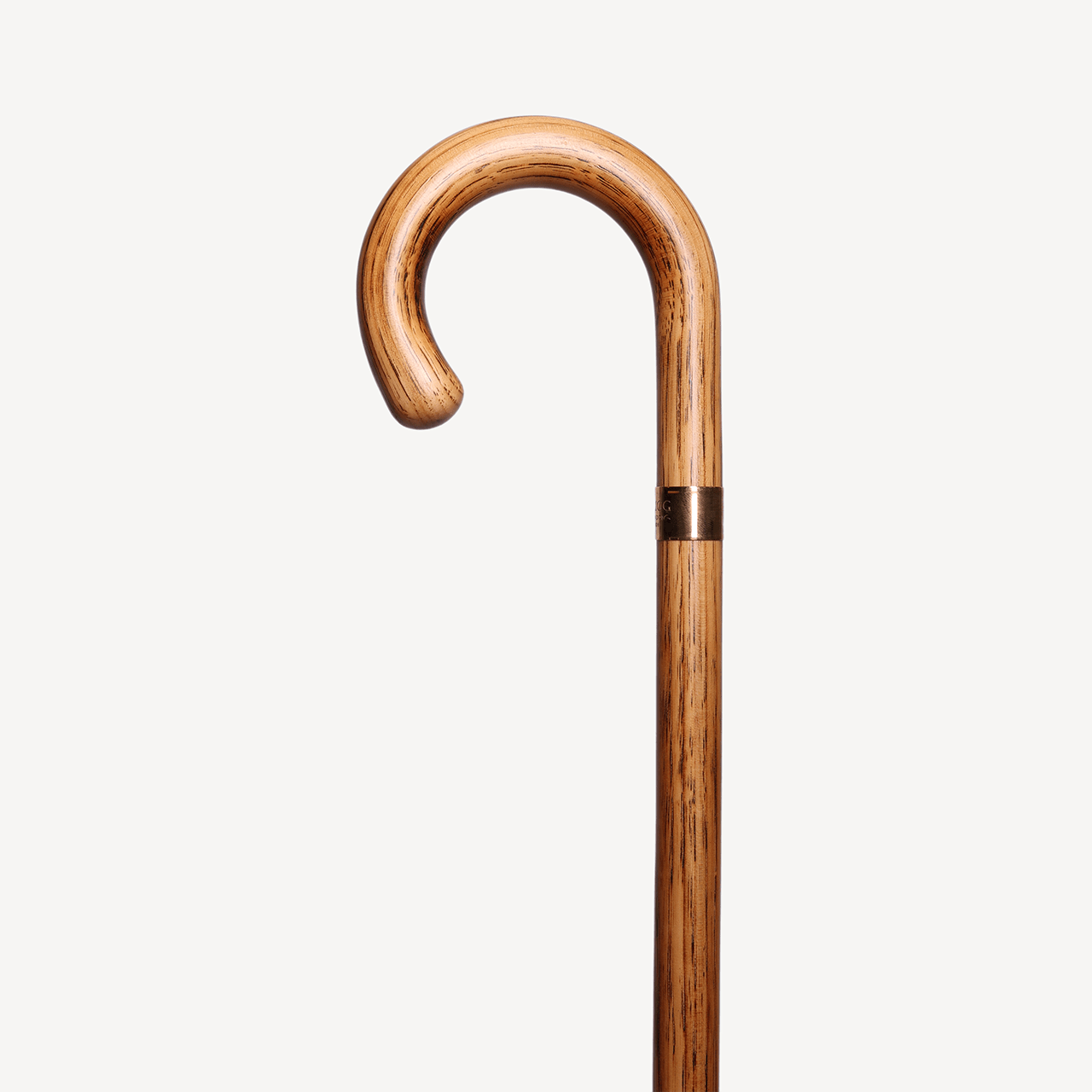 Oak Walking Stick - Gold Collar - Swaine Group Ltd