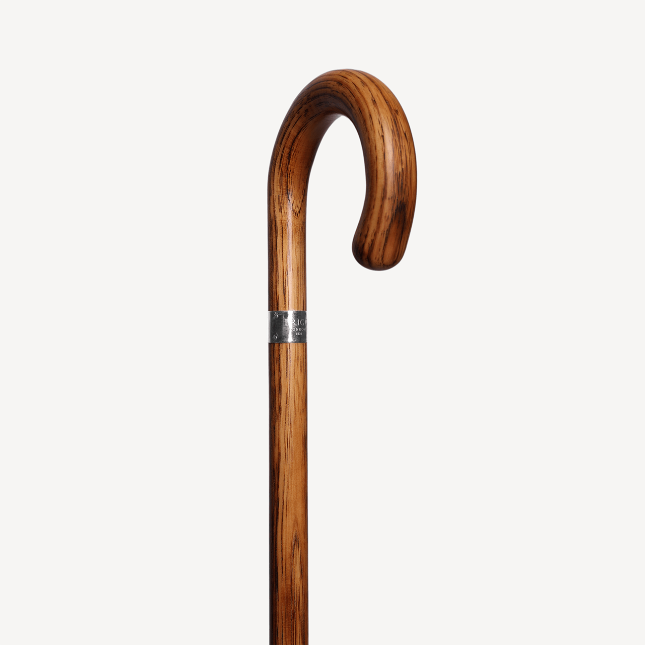 Oak Walking Stick - Silver Collar - Swaine Group Ltd