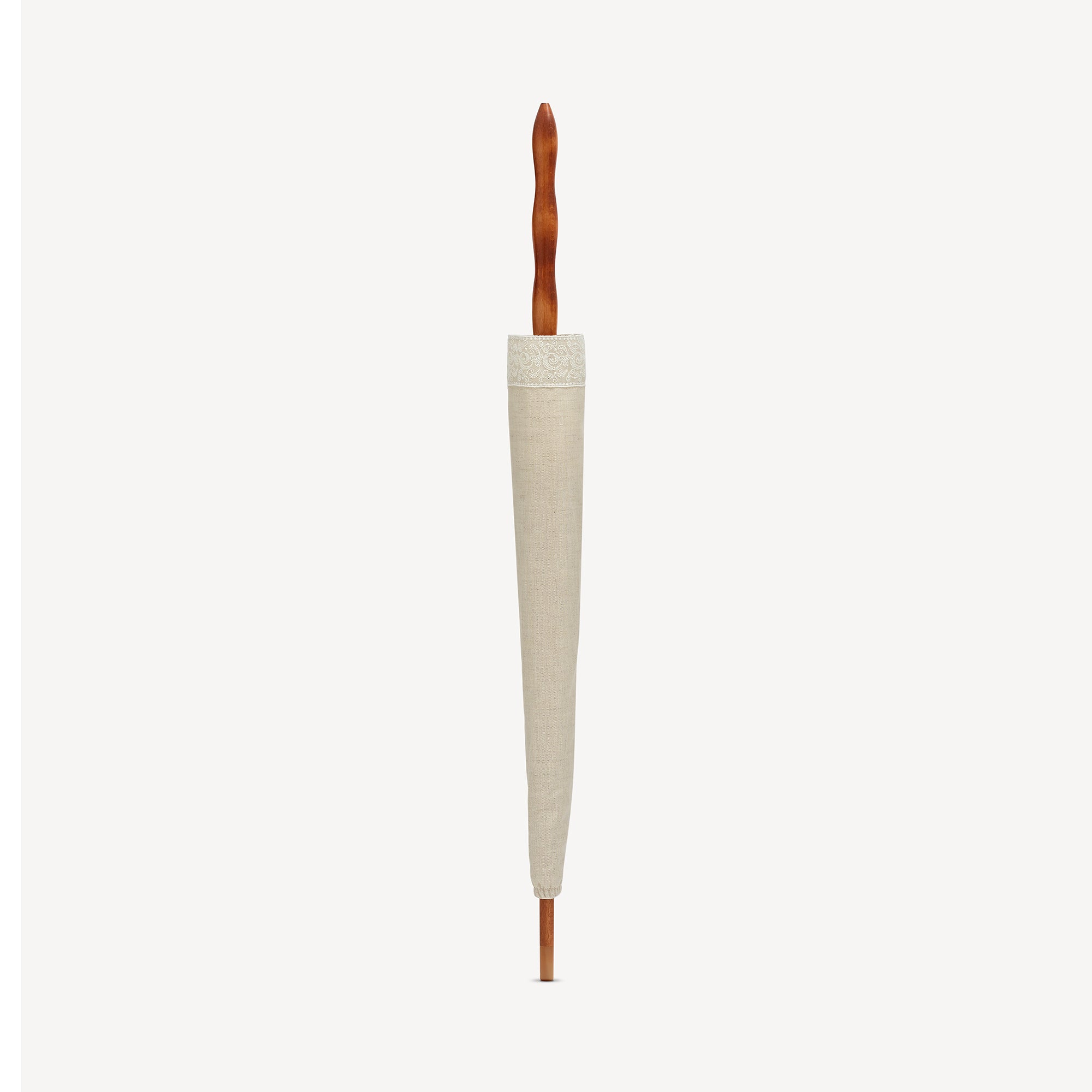 Lace-Trim Parasol - Fawn