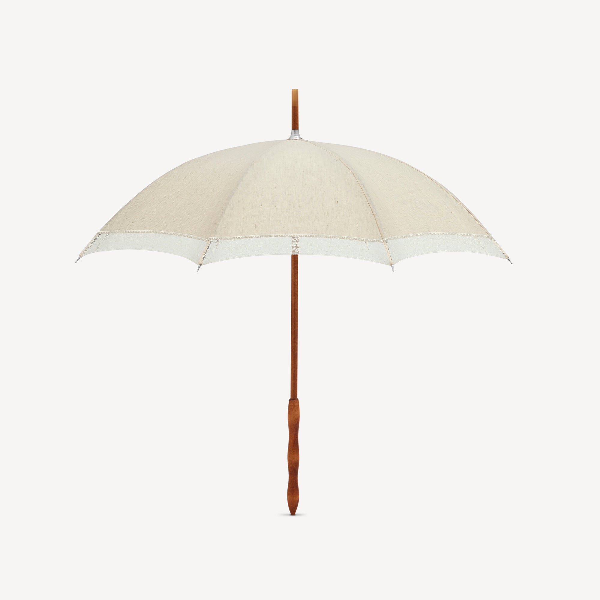 Lace-Trim Parasol - Fawn