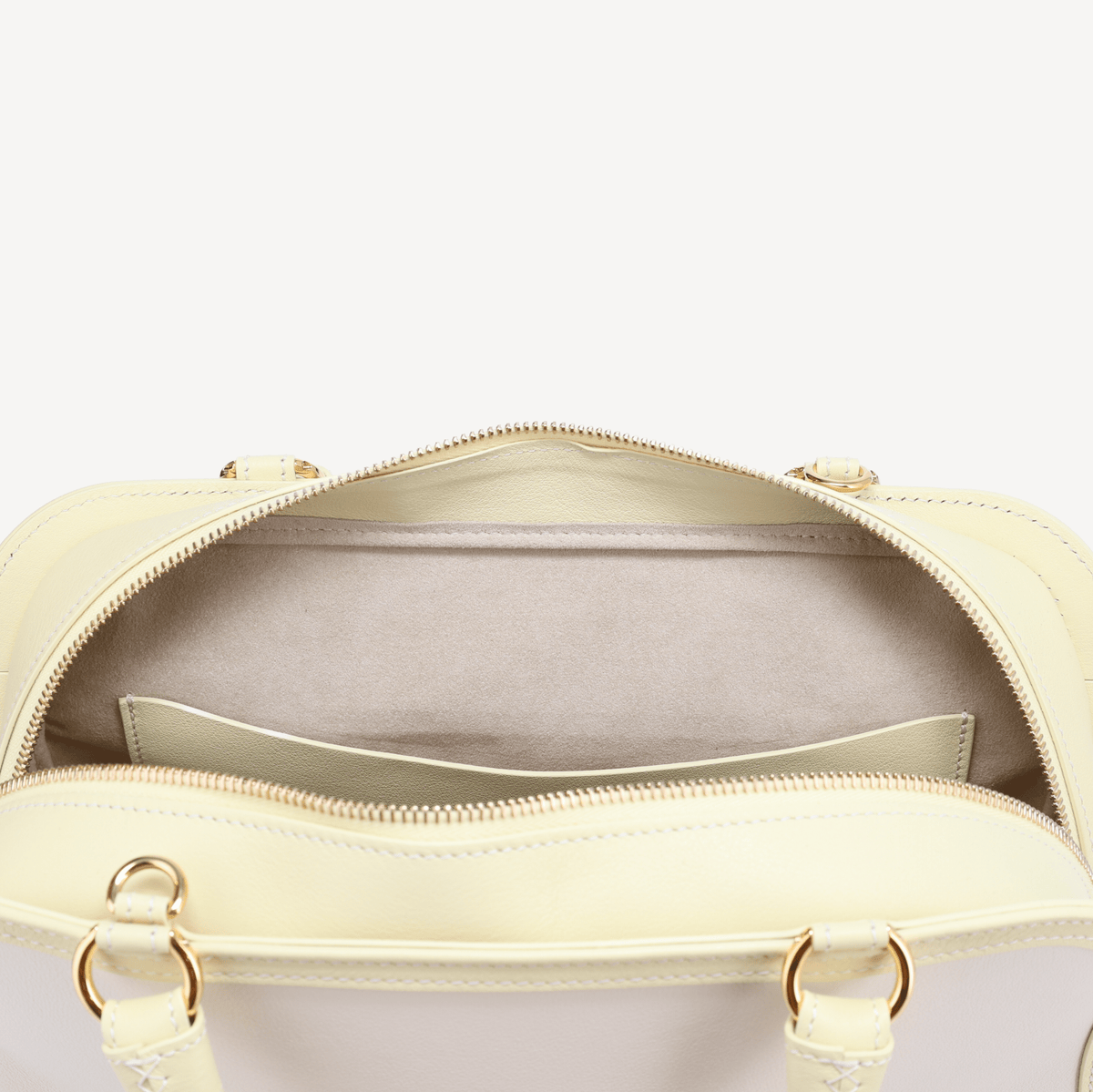 Bel-Air Handbag - Yellow and white calf leather (Polished Brass) - Swaine Group Ltd