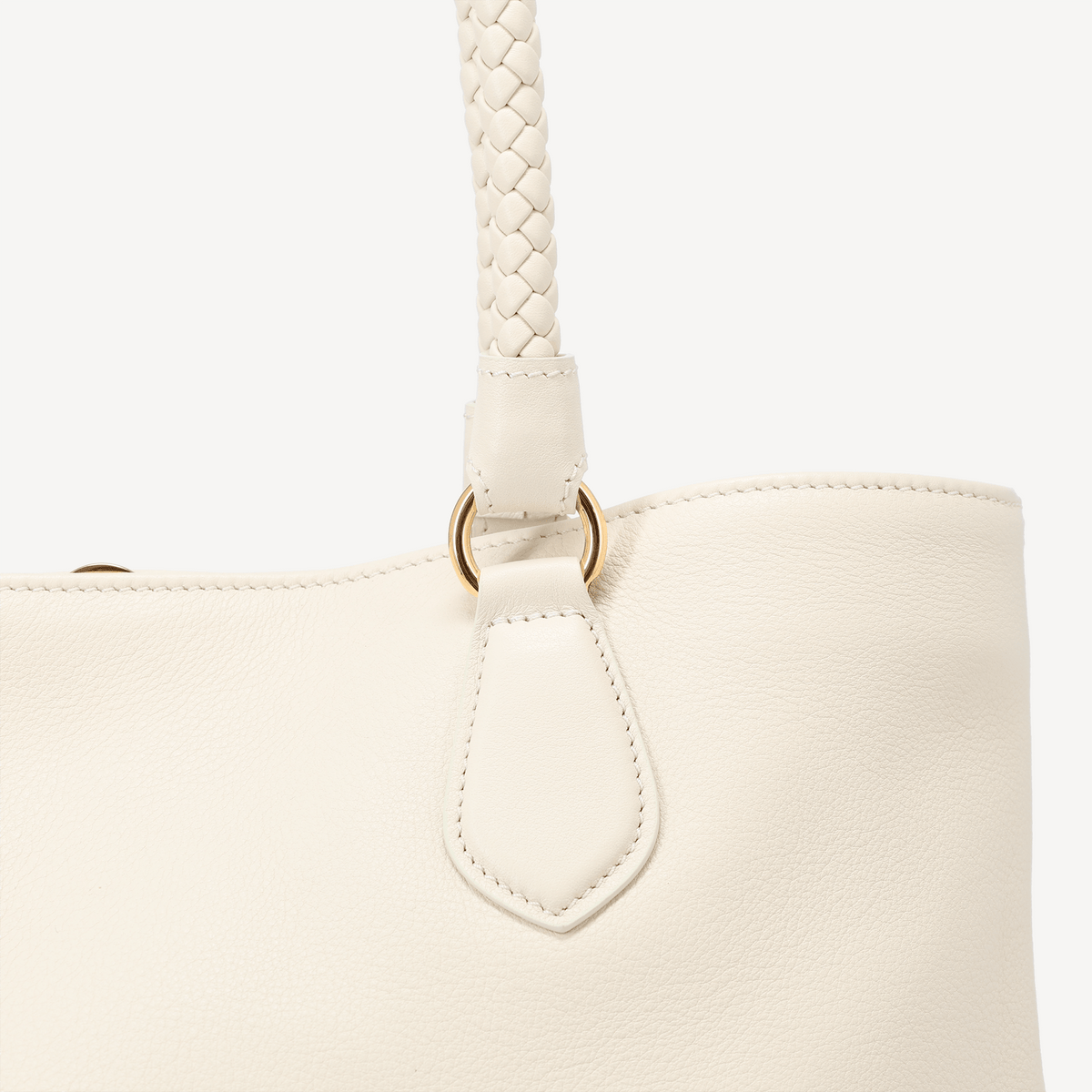 Malibu Handbag - Vanilla Calf (Polished Brass) - Swaine Group Ltd