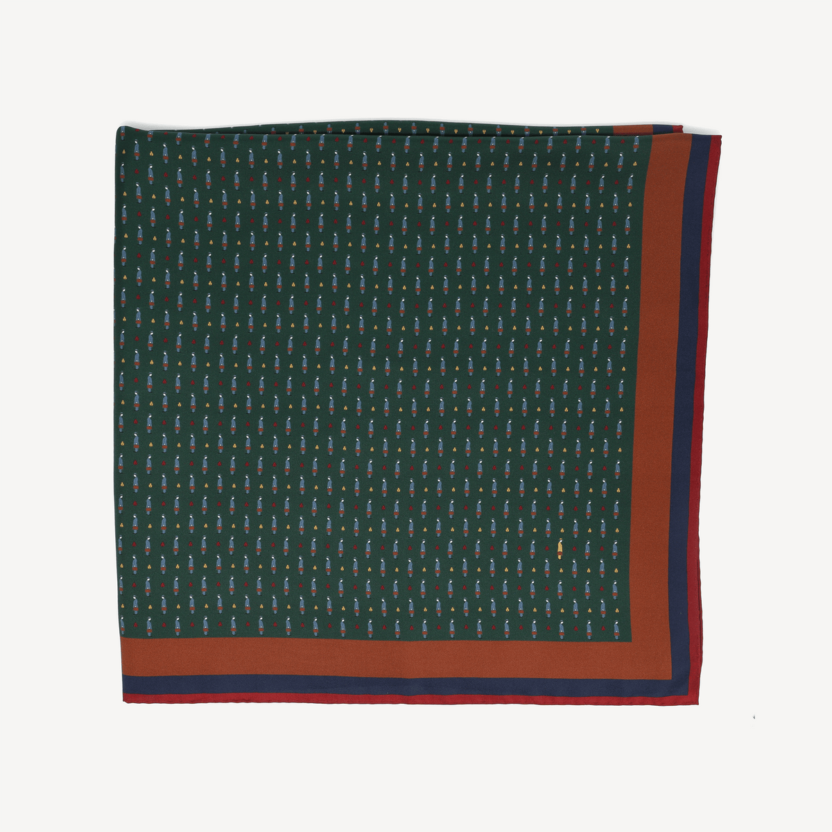 Silk Scarf Illustration - Dark Green with Briefcase - Swaine Group Ltd