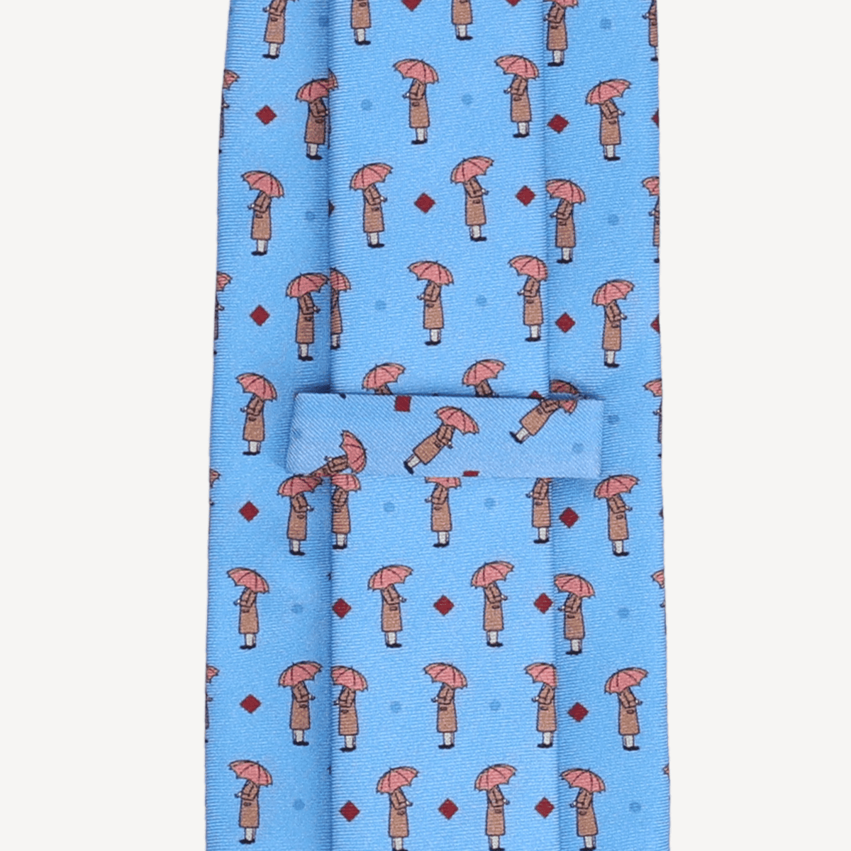 Silk Tie - Light Blue with Umbrella - Swaine Group Ltd