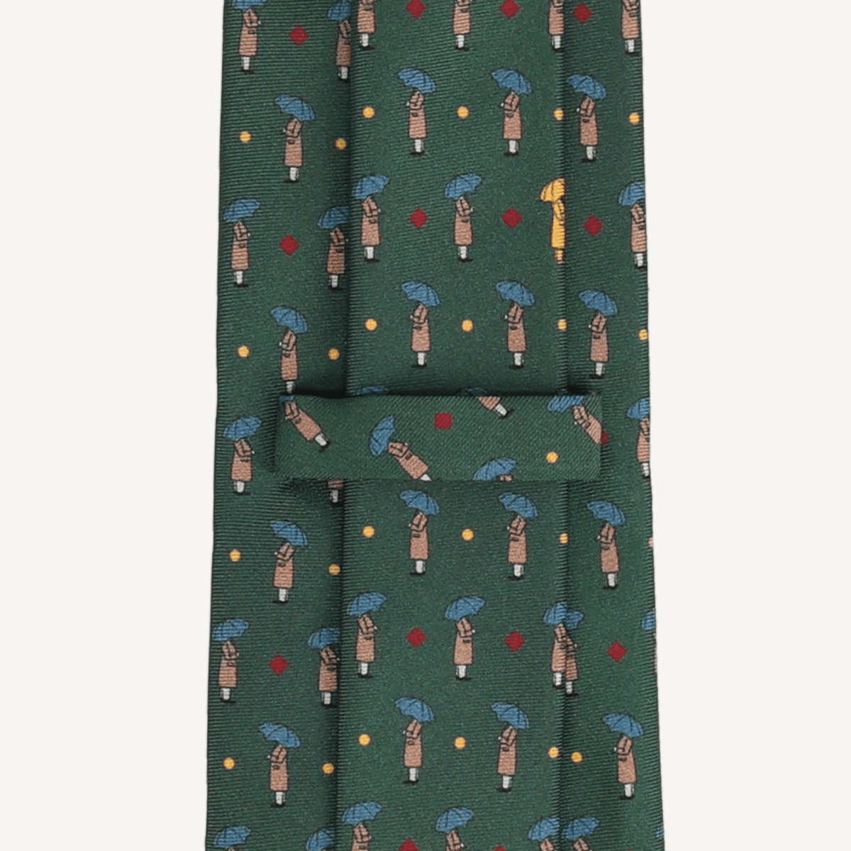 Silk Tie - Dark Green with Umbrella - Swaine Group Ltd
