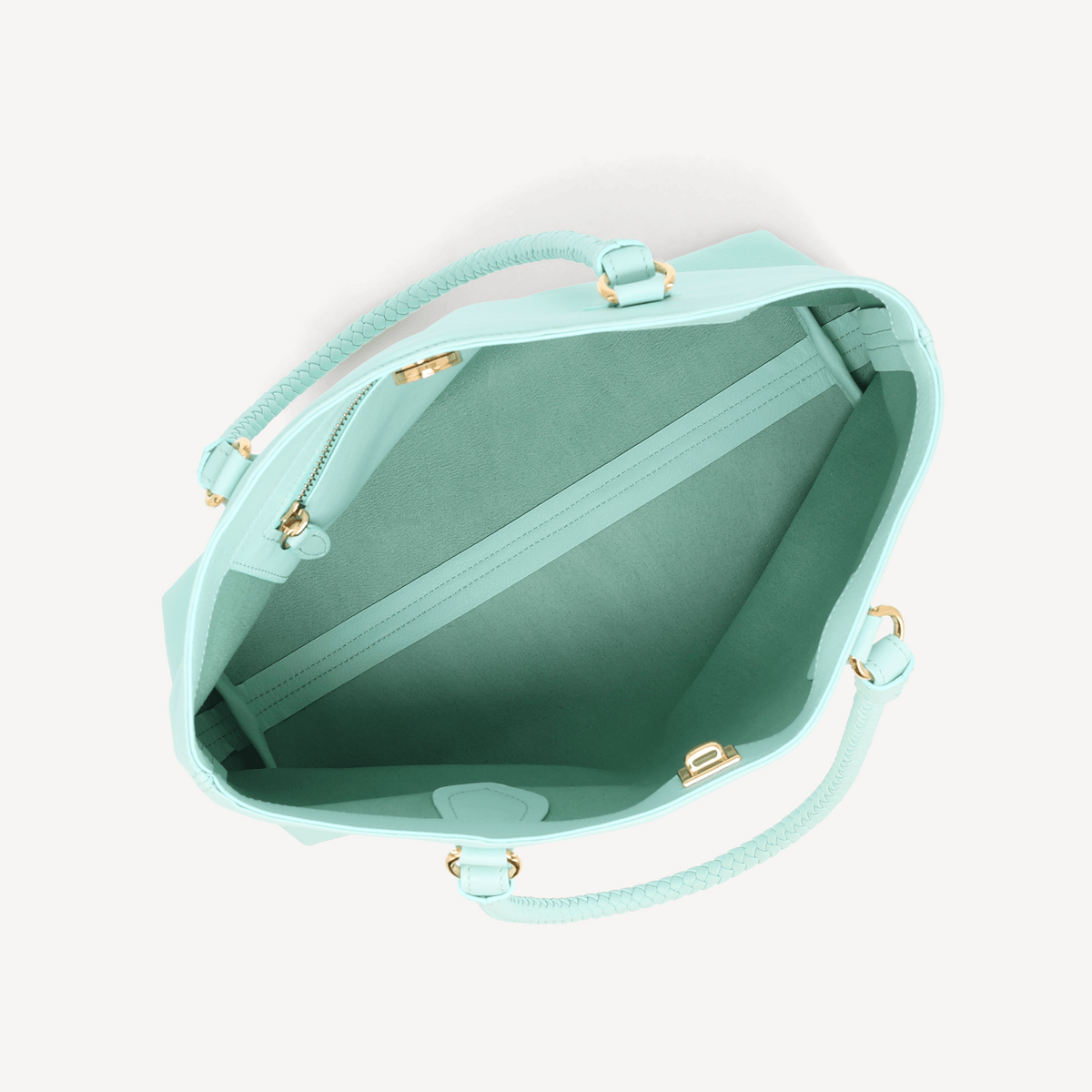 Malibu Handbag - Aqua Calf (Polished Brass) - Swaine Group Ltd