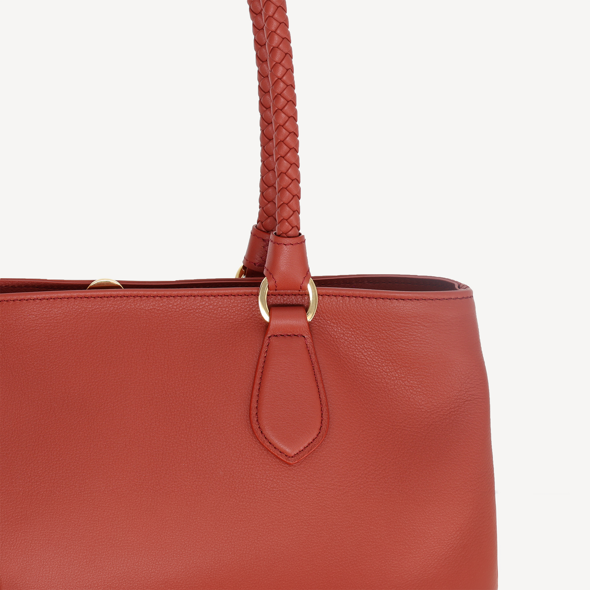 Malibu Handbag - Terracotta Calf (Polished Brass)
