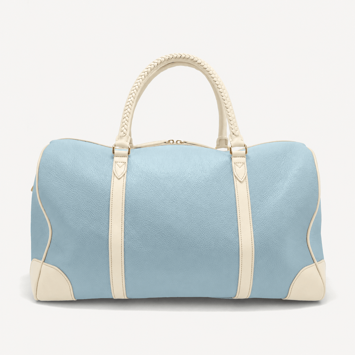 Poolside Duffle Bag - Blue pebble and Ivory Calf (Polished Brass) - Swaine Group Ltd