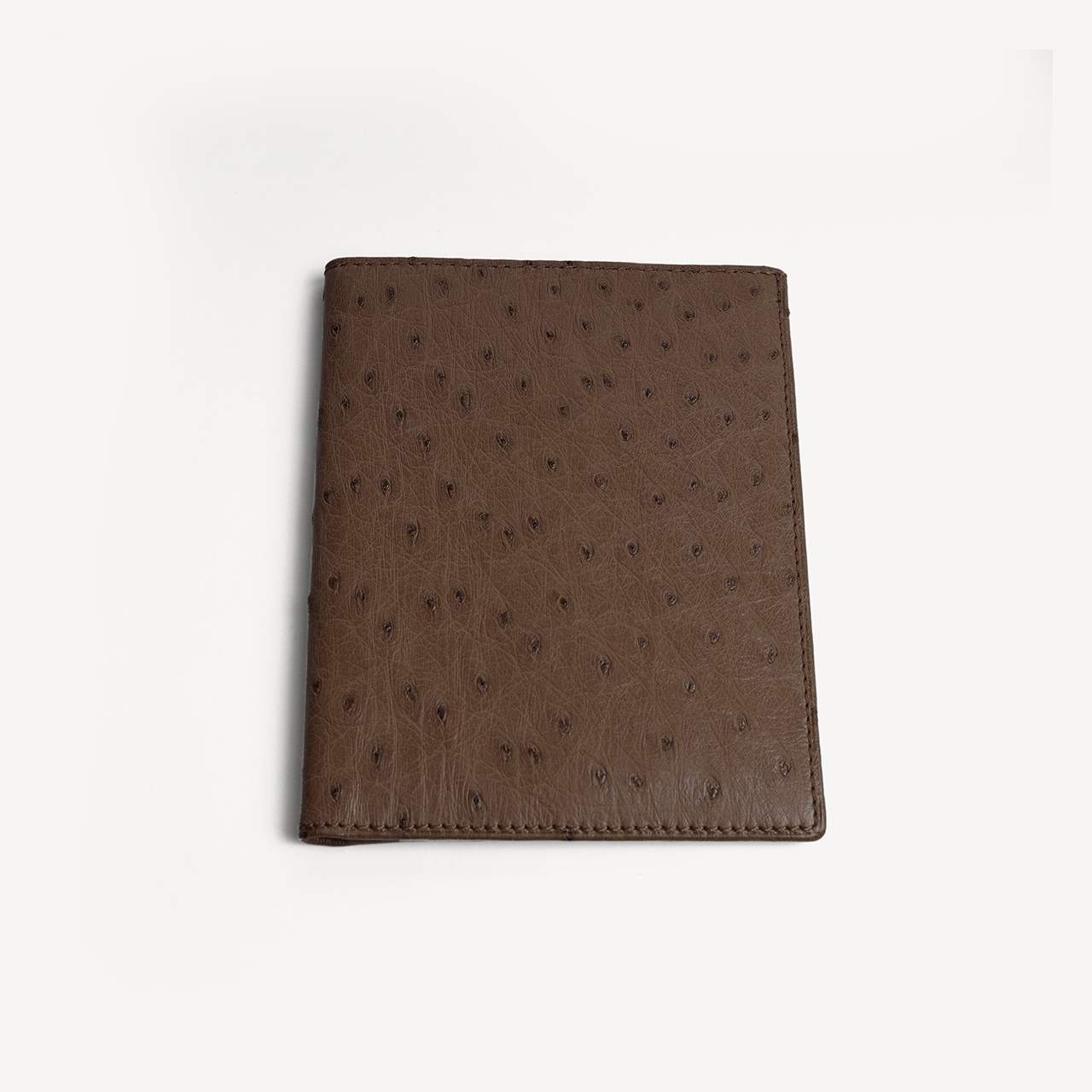 Ostrich Short Coat Wallet - Brown - Swaine Group Ltd