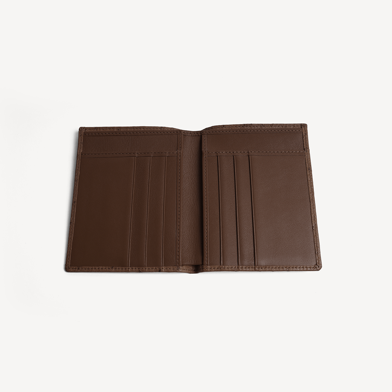 Ostrich Short Coat Wallet - Brown - Swaine Group Ltd