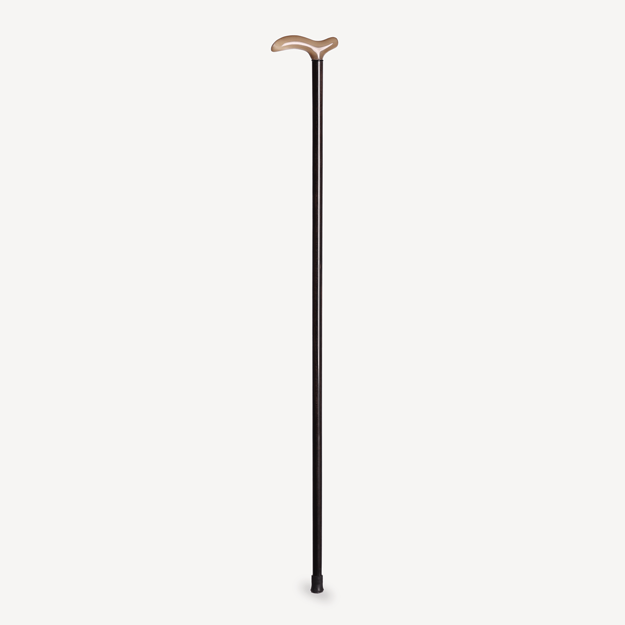 Dress Cane with Simple Crutch Handle - Ebony Wood and Light Horn Hardware - Swaine Group Ltd