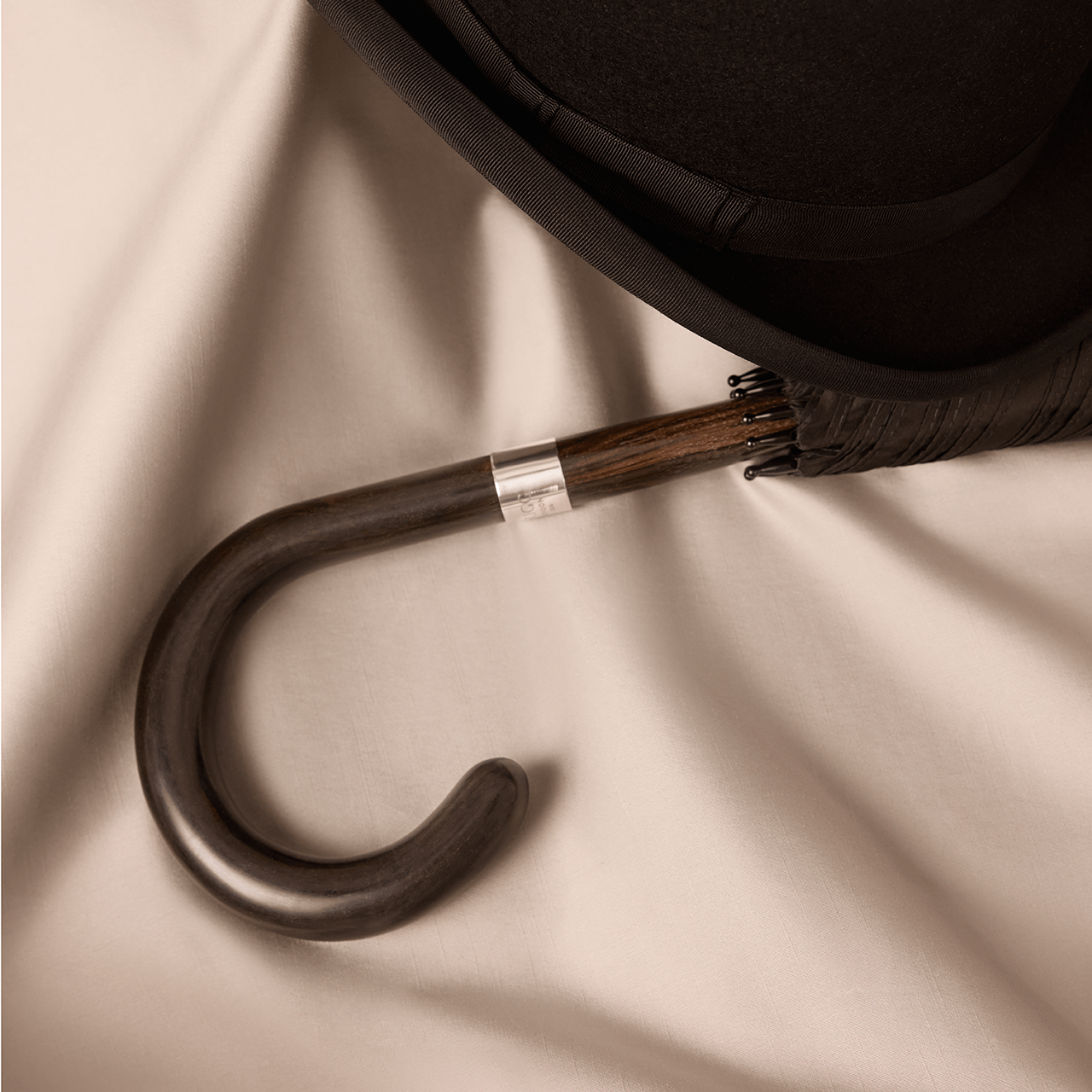 Stripped Cherry Umbrella for Men - Brown - Swaine Group Ltd