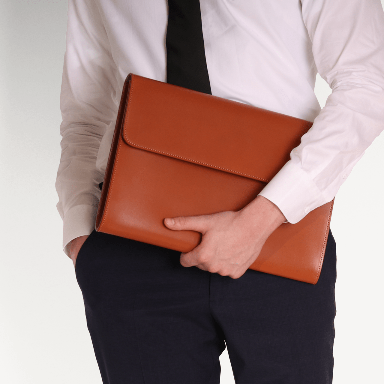 Eton Document Holder - London Tan with Beige suede lining - Swaine