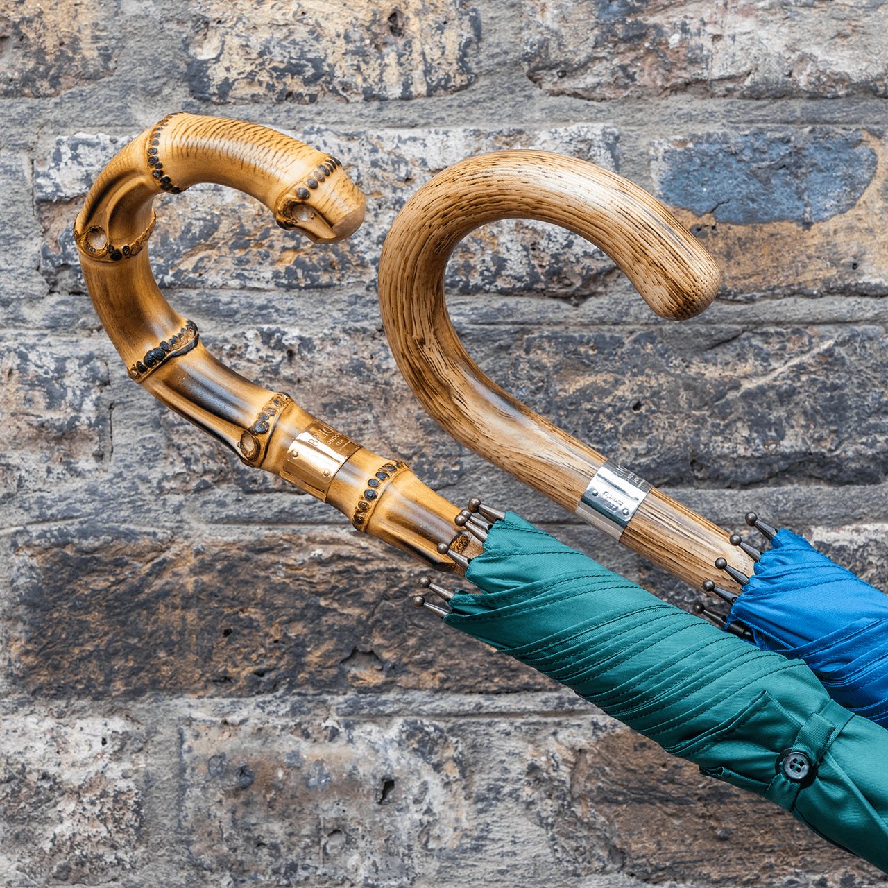 Singin' in the Rain Whangee Umbrella for Men - Brown - Swaine Group Ltd