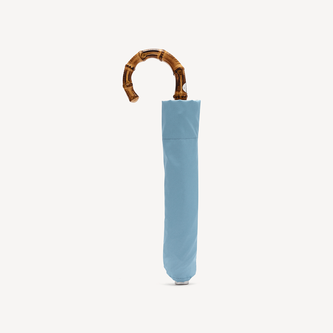 Collapsible Umbrella with Whangee Handle - Light Blue - Swaine