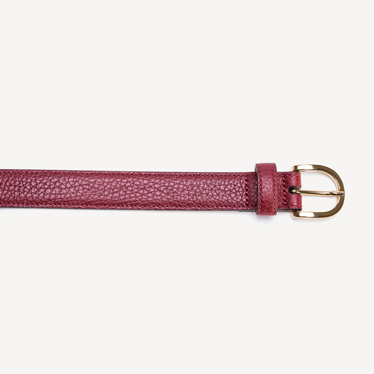 Women's Belt with Round Buckle - Burgundy - Swaine