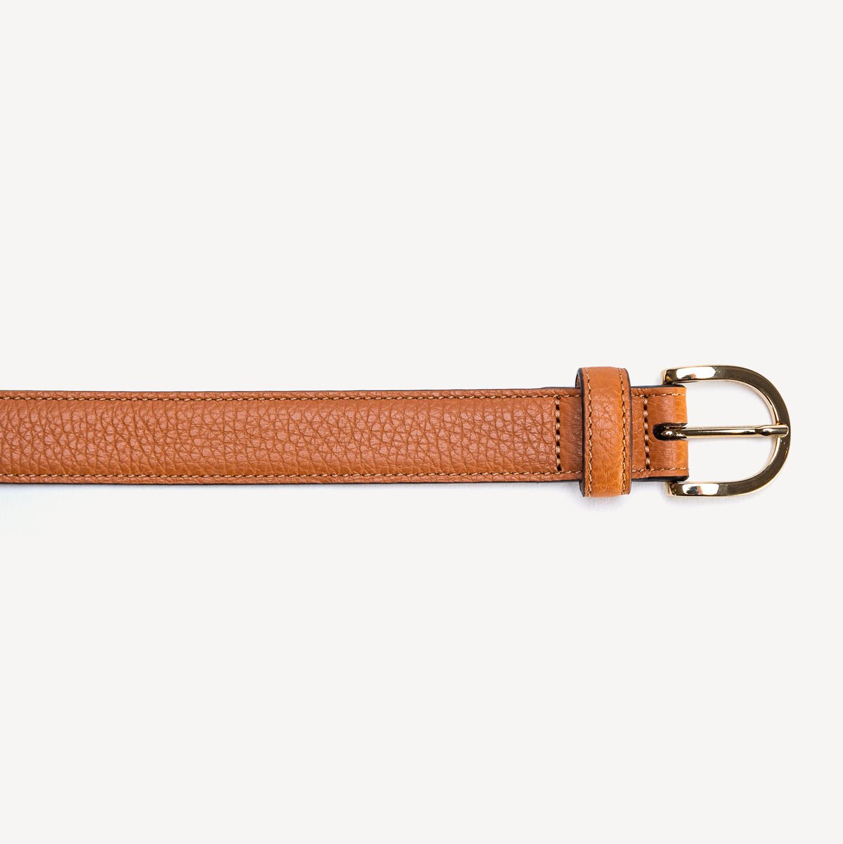 Women's Belt with Round Buckle - Tobacco - Swaine