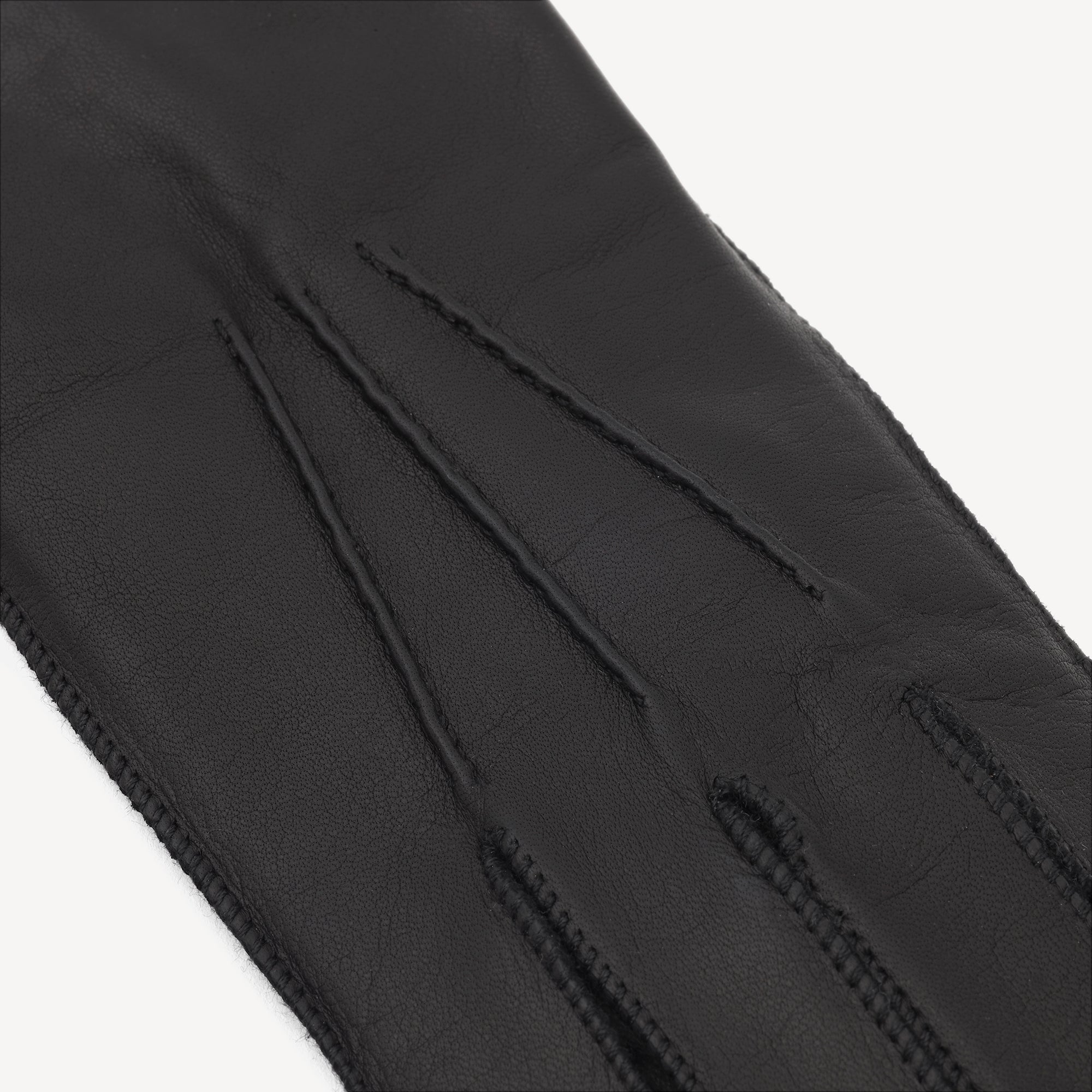 Men's Leather Gloves - Black (Cashmere)
