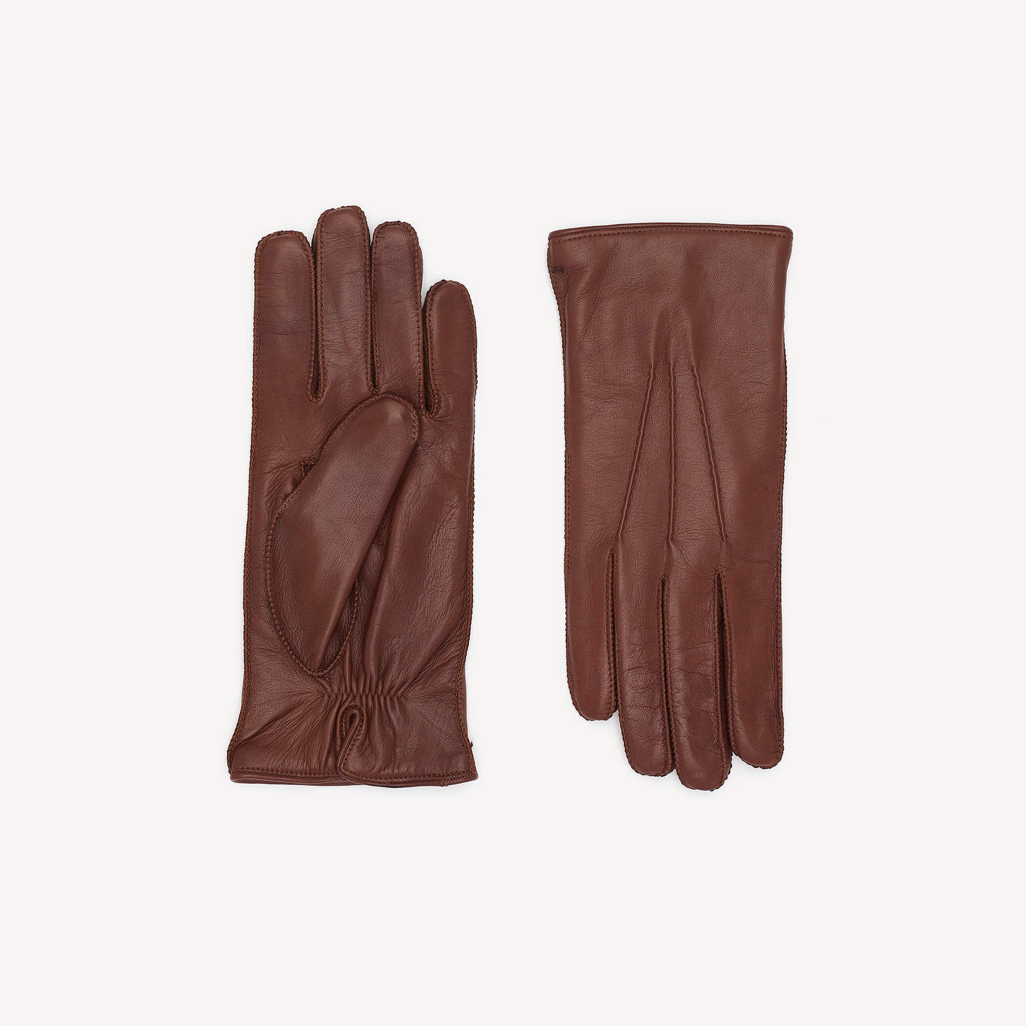 Men's Leather Gloves - Brown (Cashmere)
