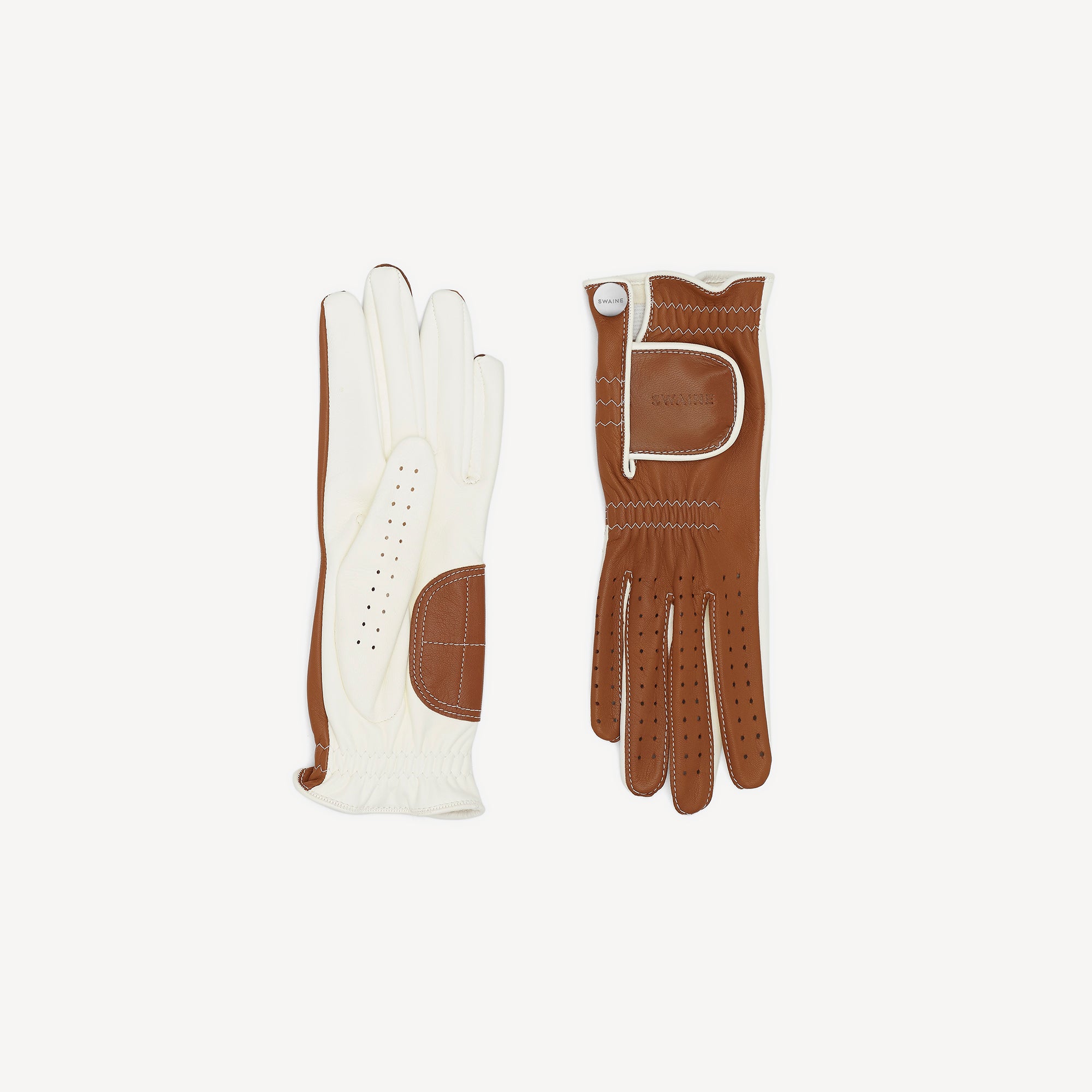 Women's Golf Gloves - Tobacco and White